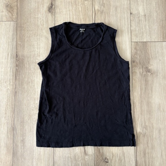 Madewell Tops - MADEWELL Women's Whisper Scoop Neck Tank XS True Black Cotton Top Casual EUC